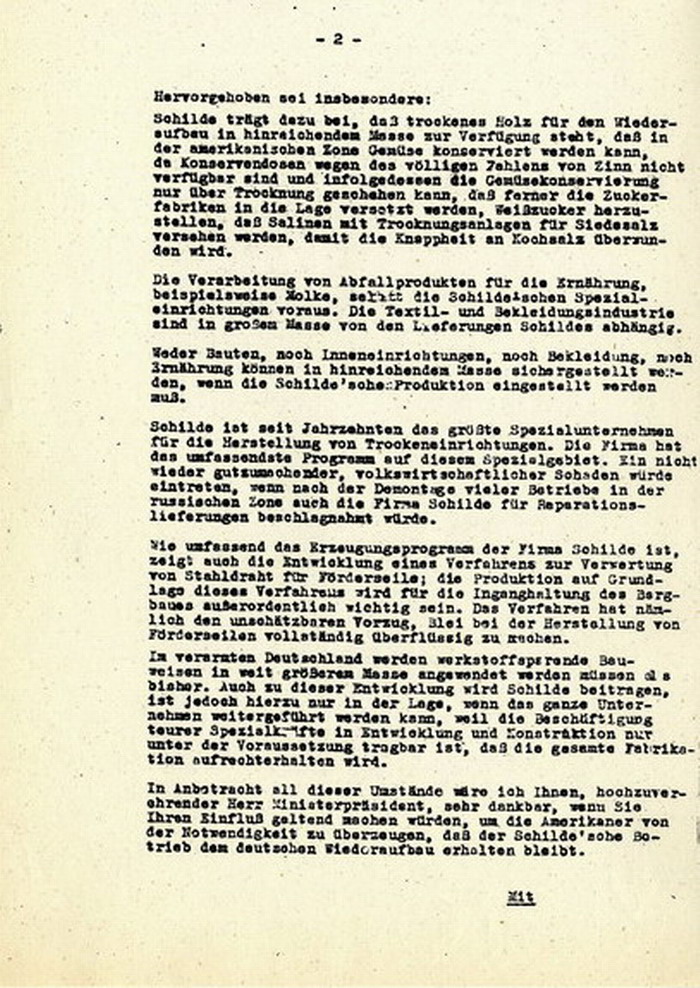 Schreiben: Landrat August-Martin Euler an den hessischen Ministerpräsidenten Karl Geiler wegen der bevorstehenden Schließung der Benno Schilde Maschinenbau AG in Hersfeld, 8. April 1946