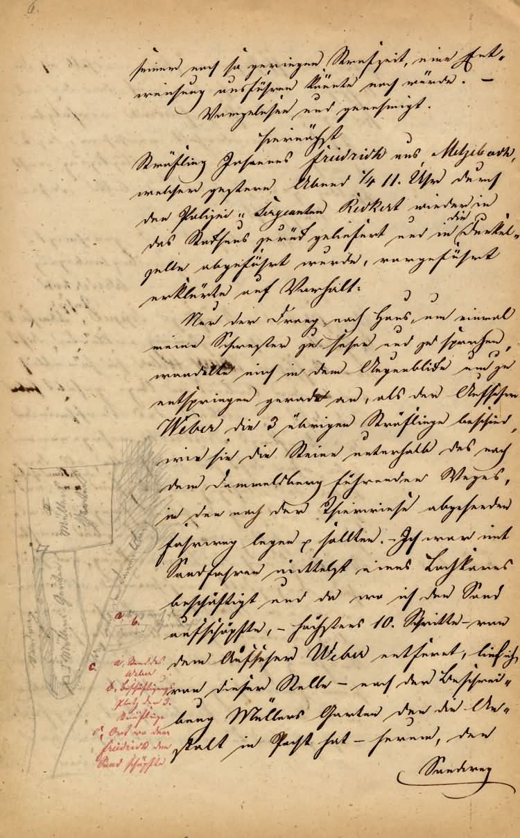 Bericht über die Flucht des Marburger Eisensträflings Johannes Friedrich, (mit Skizze vom Dammelsberg)