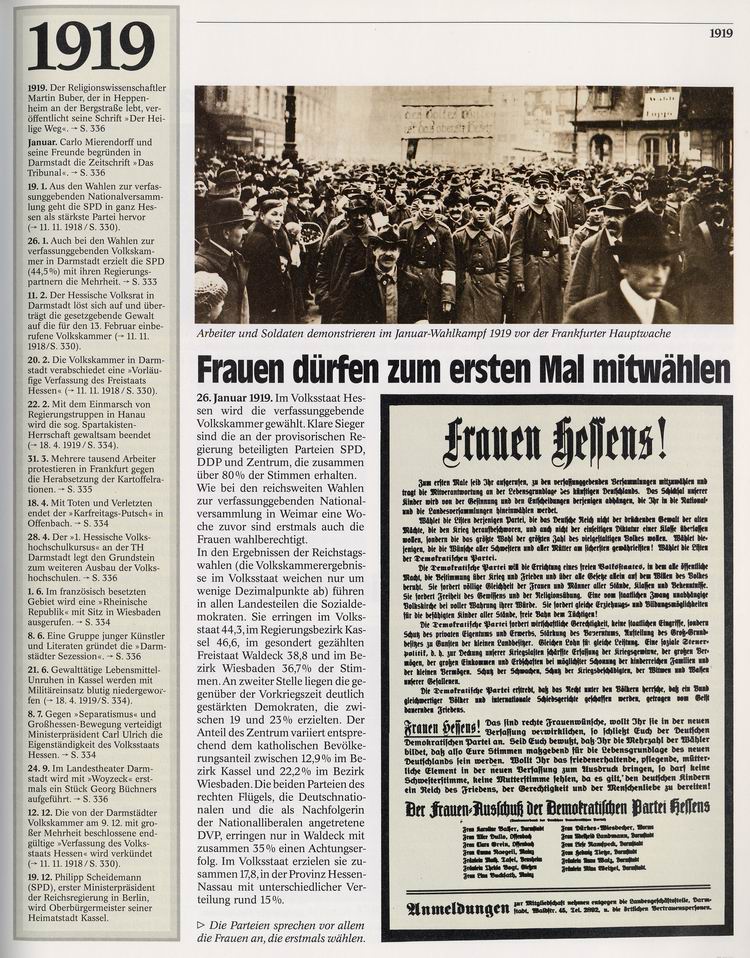 Chronik Hessens 1919: Frauen dürfen zum ersten Mal wählen