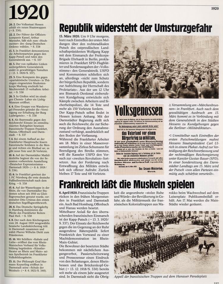 Chronik Hessens 1920: Die Republik widersteht der Umsturzgefahr - Massaker von Mechterstädt - Jugendburg Ludwigstein