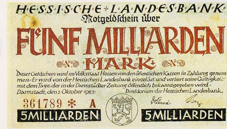 Chronik Hessens 1923: Inflation - Eine Trambahnkarte für 90 Milliarden