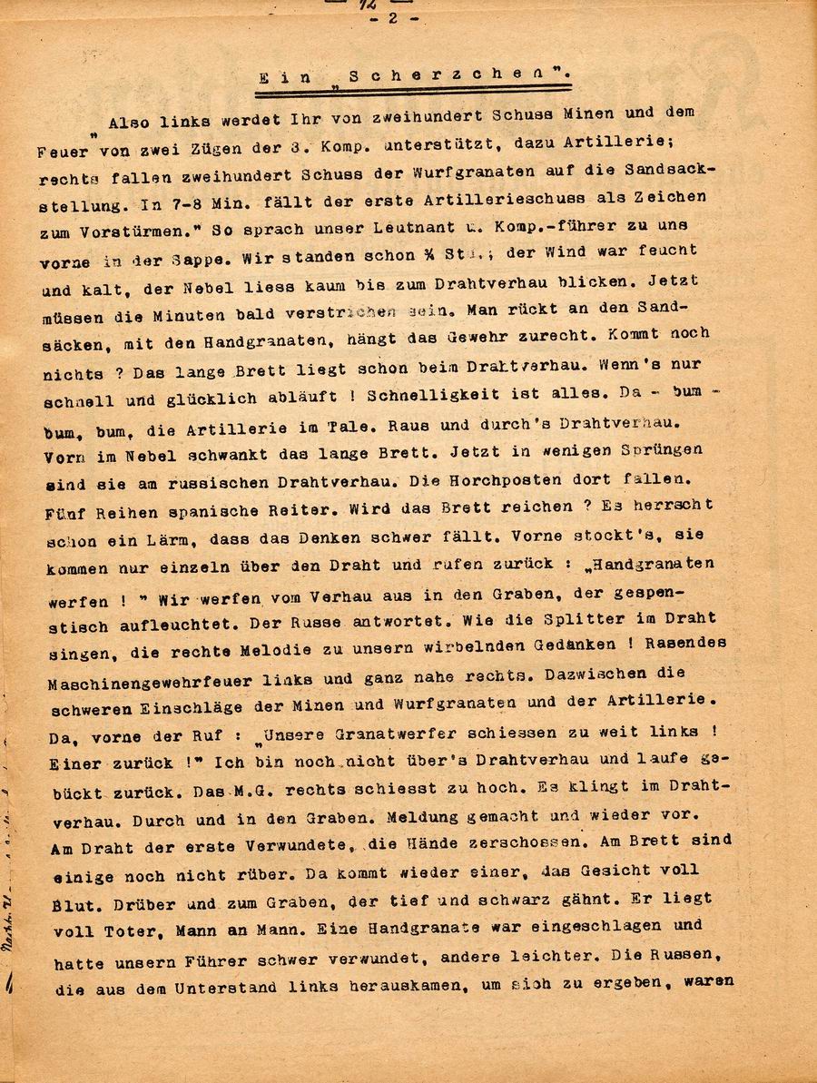 Kriegsnachrichten ehemaliger Marburger Gymnasiasten, Kriegsjahr 1917, Nr. 4 vom 3. Mai 1917