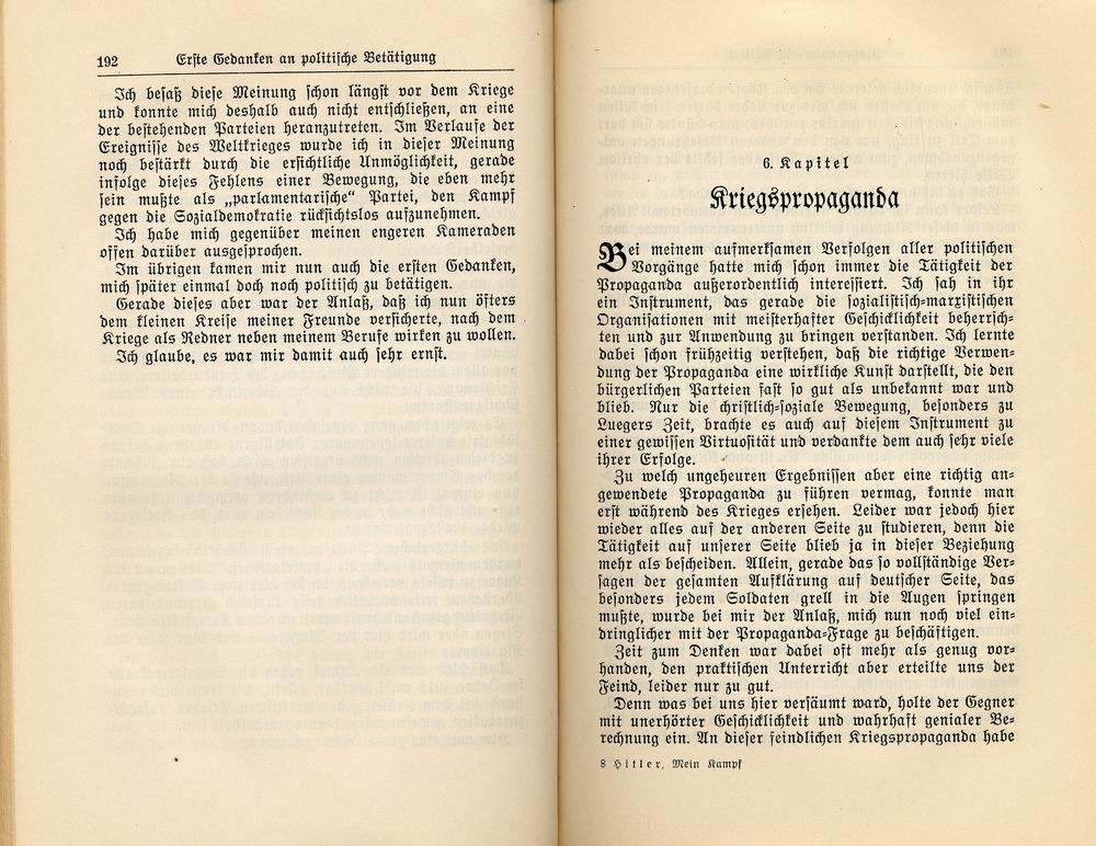 Adolf Hitler, Der Weltkrieg, aus: Mein Kampf, 32. Aufl., 1933  (Erster Band, Eine Abrechung, Kap. 5, 1925)