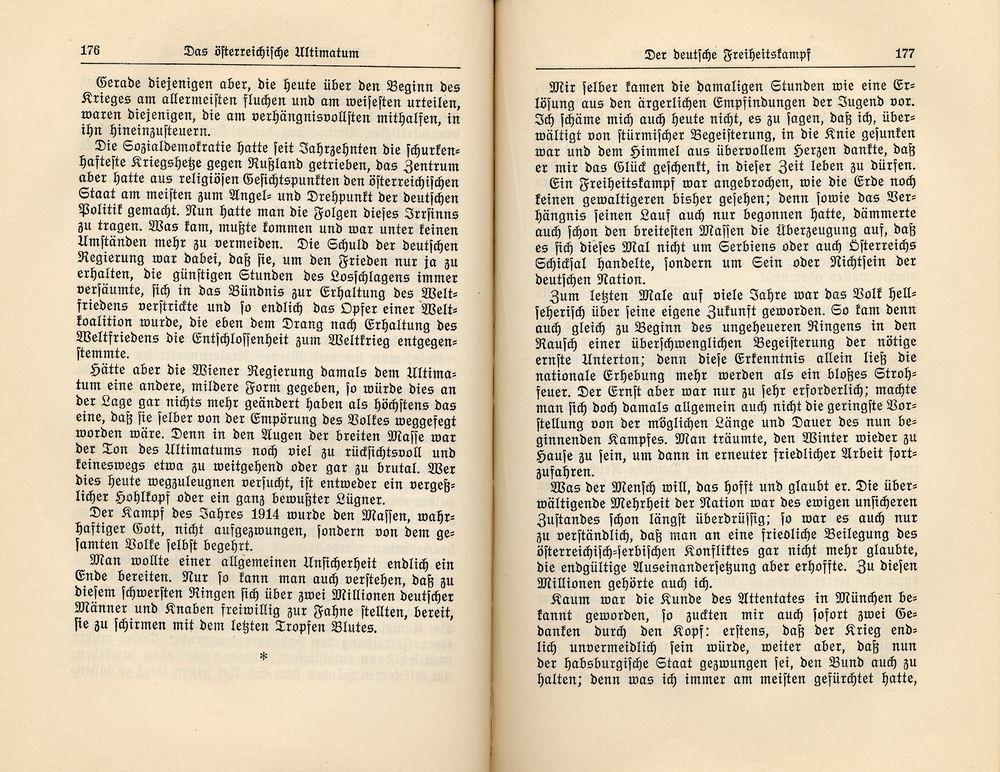 Adolf Hitler, Der Weltkrieg, aus: Mein Kampf, 32. Aufl., 1933  (Erster Band, Eine Abrechung, Kap. 5, 1925)