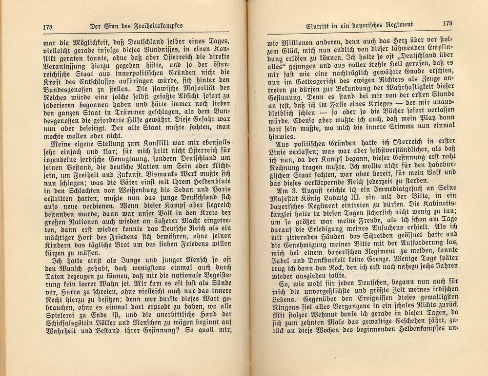 Adolf Hitler, Der Weltkrieg, aus: Mein Kampf, 32. Aufl., 1933  (Erster Band, Eine Abrechung, Kap. 5, 1925)