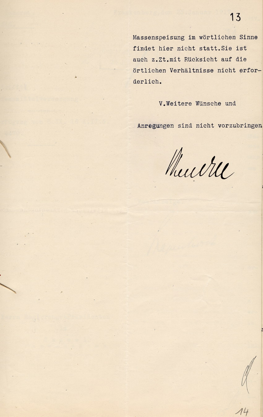 Stimmungsbericht des Kgl. Landrats Eschwege an den Regierungspräsidenten in Cassel, „Durchhalten und Siegen“, 25. Januar 1917