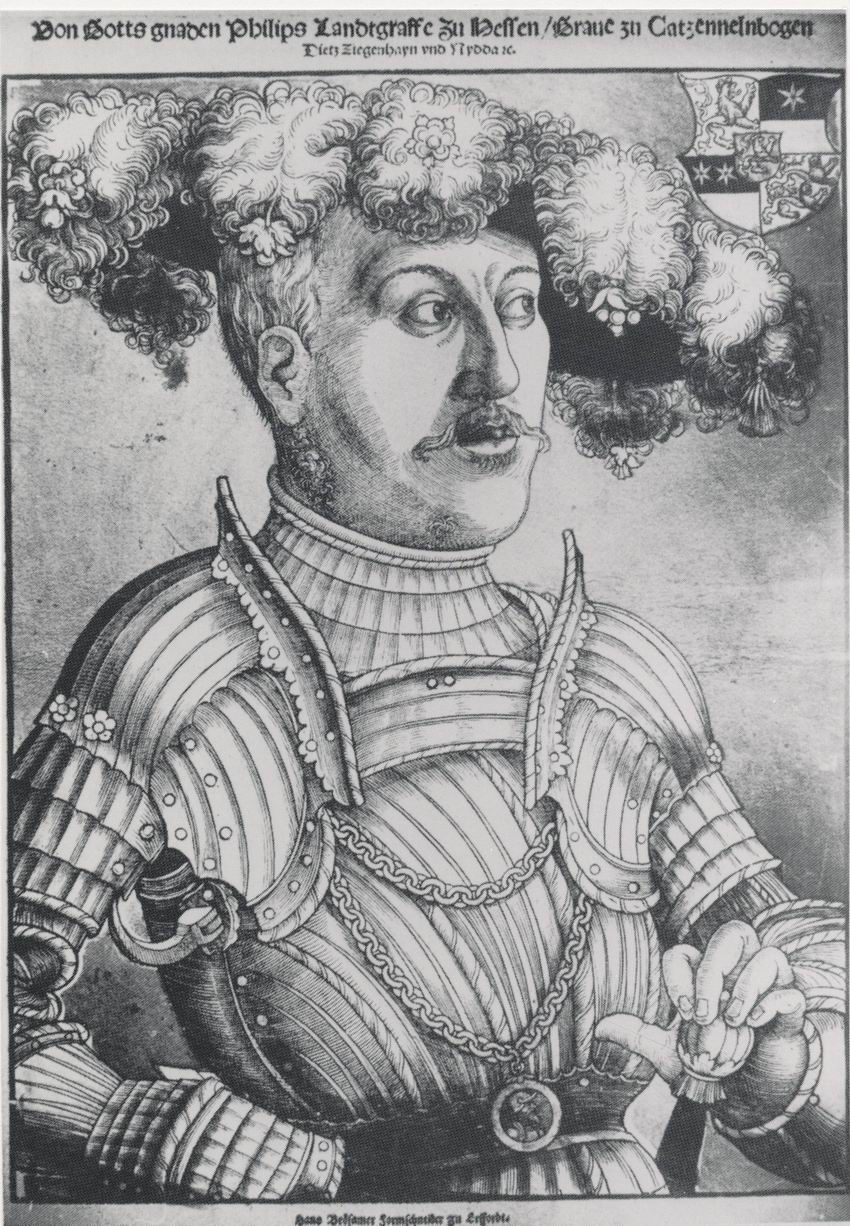 Bildnis des Landgrafen Philipp von Hessen (1504-1567). Holzschnitt von Hans Brosamer (1500-1554), 1534
