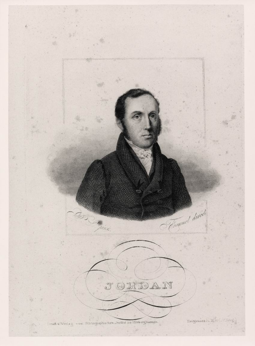 Bildnis des Marburger Professors Sylvester Jordan (1792-1861), Mitverfasser der kurhessischen Verfassung von 1831. Kupferstich