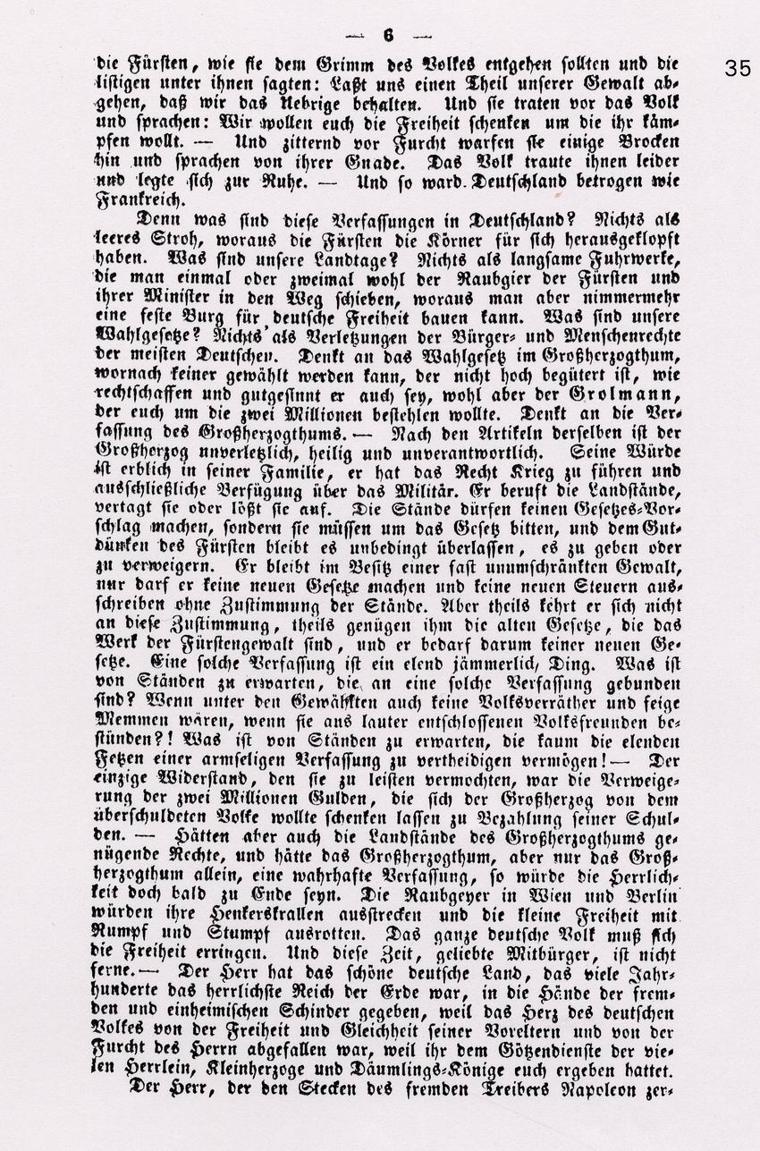 Flugschrift „Der Hessische Landbote“ (Erste Botschaft) von Georg Büchner und Friedrich Ludwig Weidig, Juli 1834