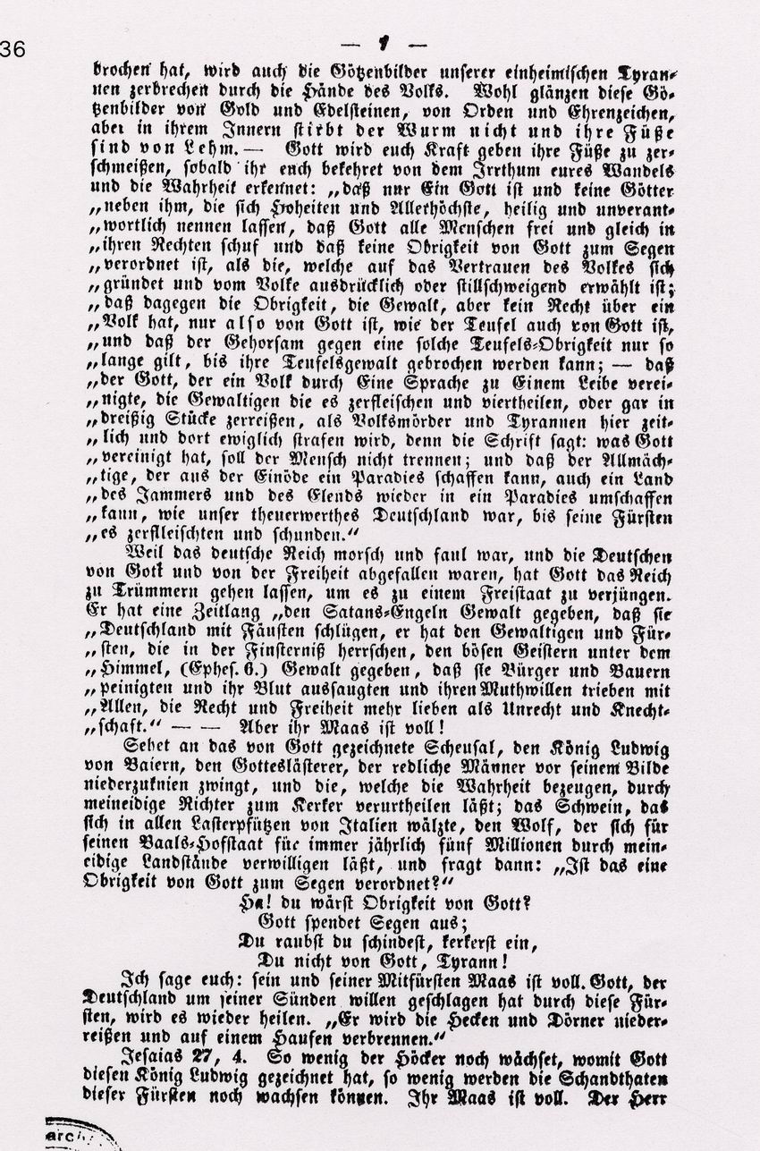 Flugschrift „Der Hessische Landbote“ (Erste Botschaft) von Georg Büchner und Friedrich Ludwig Weidig, Juli 1834