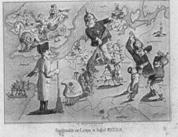 Karikatur zum Ende der Revolutionsbewegungen in Europa, August 1849
