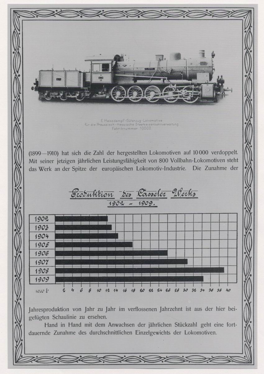 Auszug aus der Denkschrift der Maschinenfabrik Henschel in Kassel über die Produktion 1902-1909 in Kassel, 1910