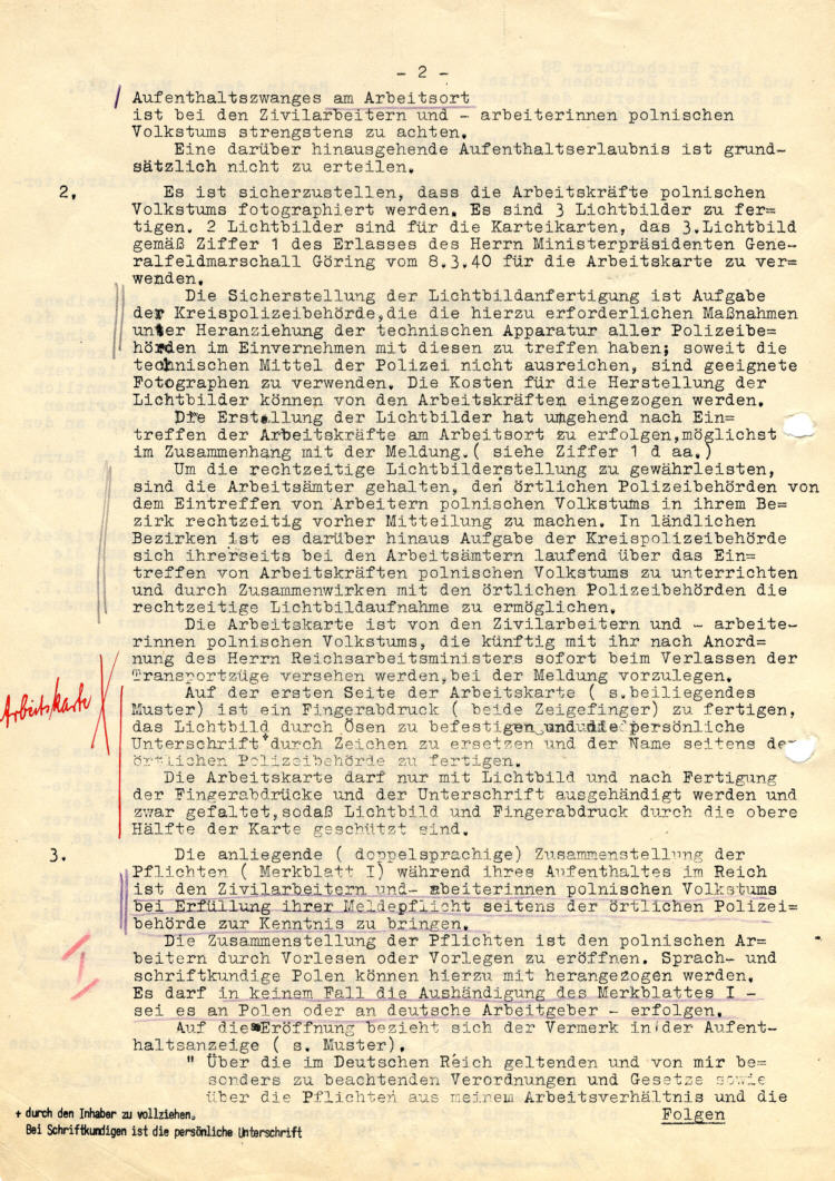 Reichsführer SS Heinrich Himmler:  Behandlung der im Reich eingesetzten Zivilarbeiter und –arbeiterinnen polnischen Volkstums: Schnellbrief  an die Regierungspräsidenten in Preußen