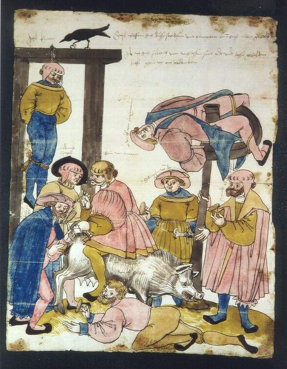 Schmähbrief mit Schandbild der Brüder von Gladbeck gegen Friedrich von Niehausen und dessen Bürgen, 1526