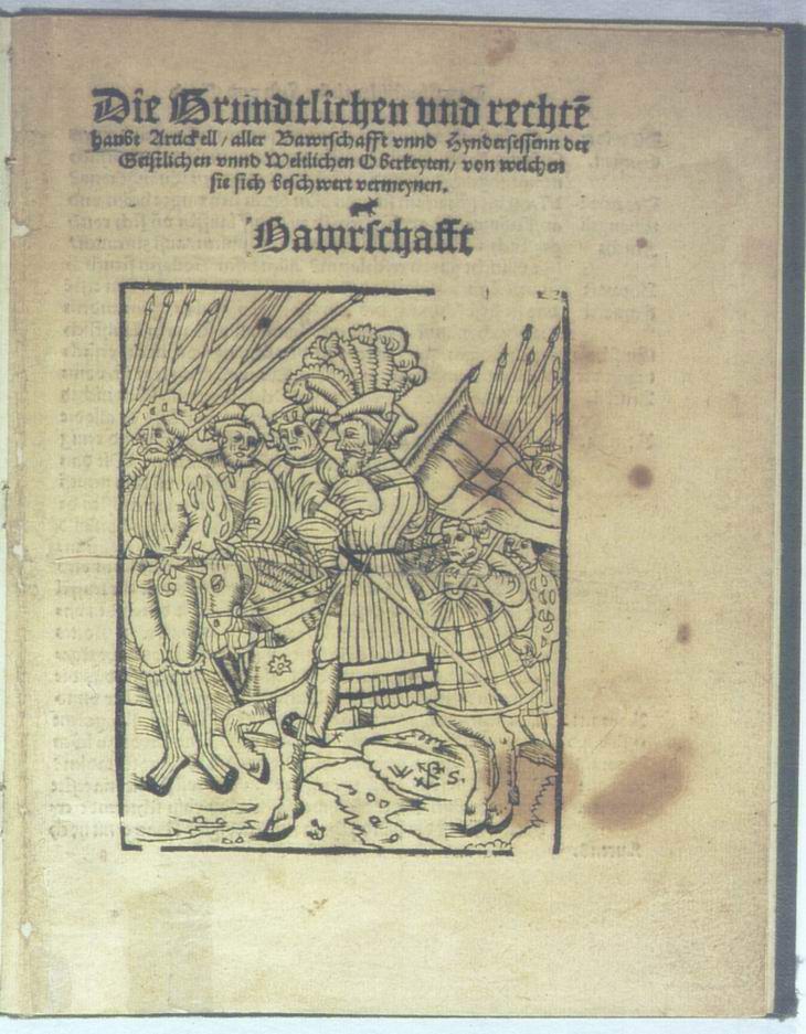 Flugschrift: Die Zwölf Artikel der Bauernschaft, Druck Erfurt 1525