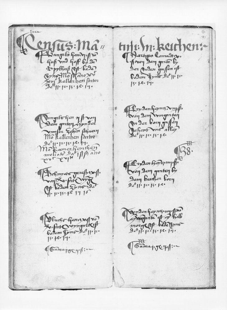 Zinsregister der Propstei Naumburg in der Wetterau mit Eintrag über  Zinszahlungen zu Fauerbach, 1511