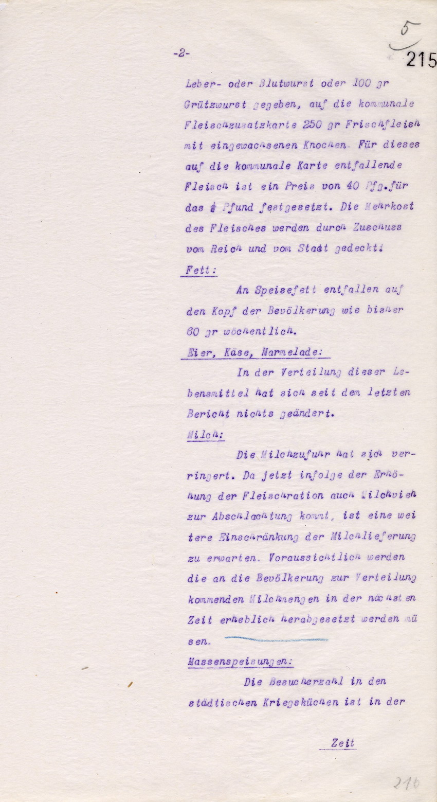 Der Magistrat der Residenz an das Stellvertretende Generalkommando XI. Armeekorps Cassel, 23.April 1917.