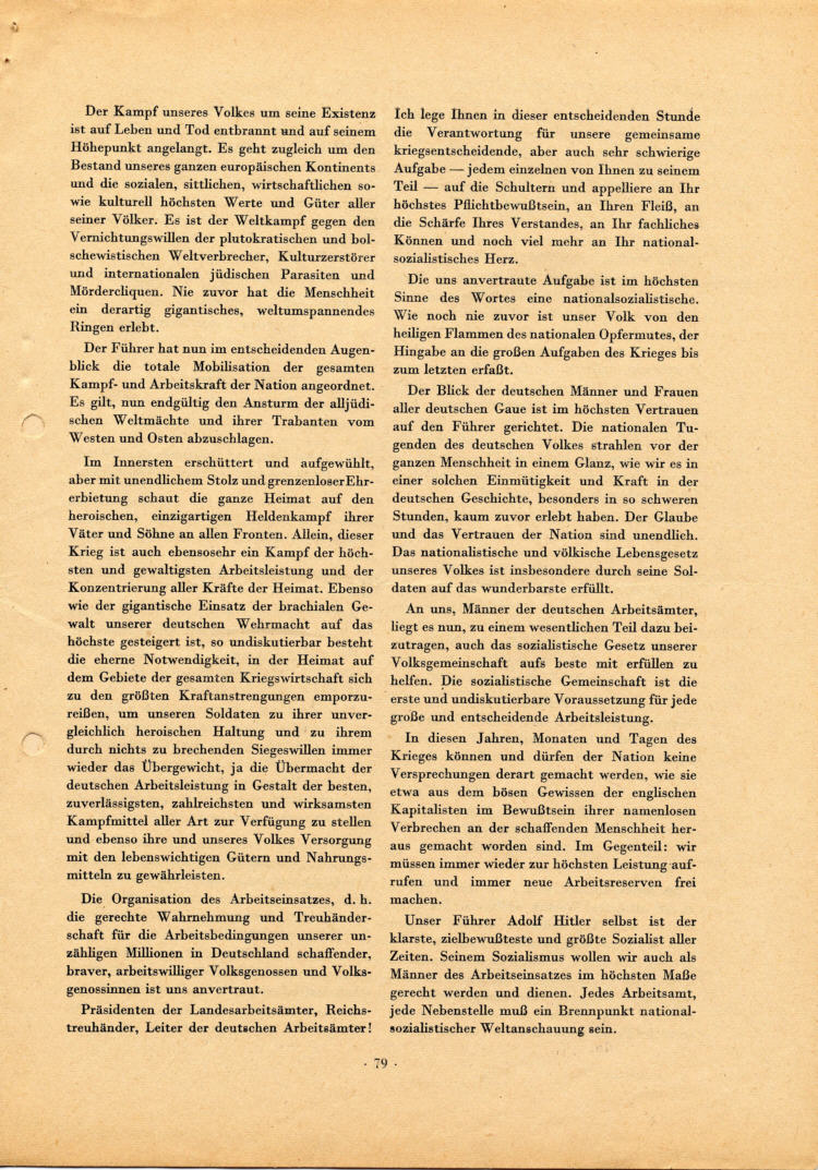 Mitteilungen des Beauftragten für den Vierjahresplan (streng vertraulich) Nr. 5, 1. September 1943. Mit Führererlaß vom 4. März 1943, der Verordnung über die Meldung von Männern und Frauen für die Aufgaben der Reichsverteidigung vom 27. Januar 1943 sowie 
