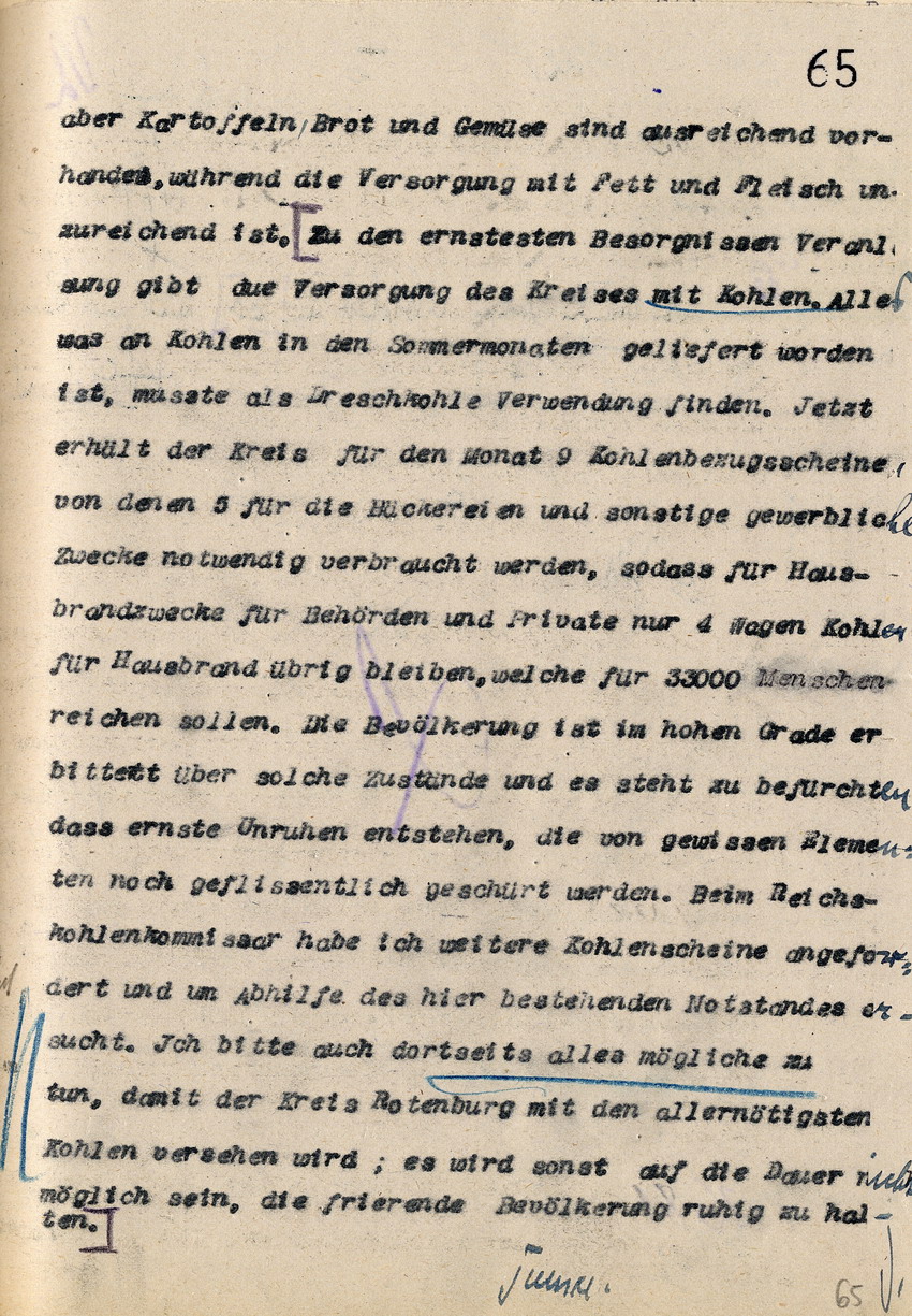 Stimmungsbericht des Landrates in Rotenburg a.d. Fulda an den Regierungspräsidenten zu Cassel, 18. November 1918.