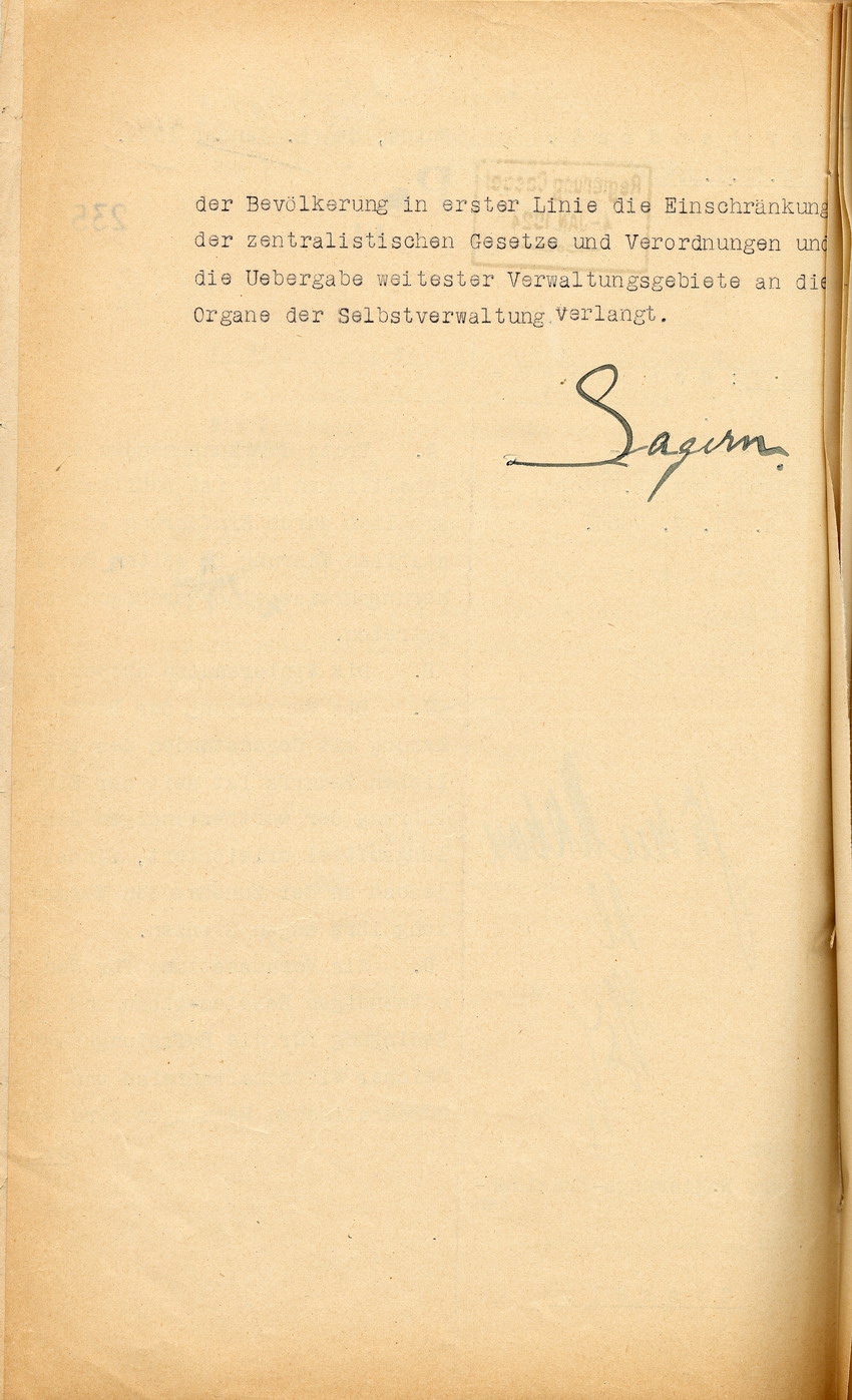 Monatsbericht des Landrates in Fulda an den Regierungspräsidenten zu Cassel, 2. Januar 1924.