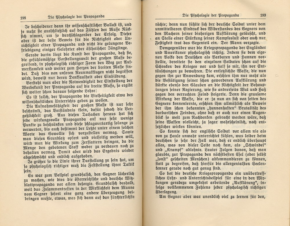 Adolf Hitler, Kriegspropaganda, aus: Mein Kampf, 32. Aufl., 1933 (Erster Band, Eine Abrechung, Kap. 6, 1925)