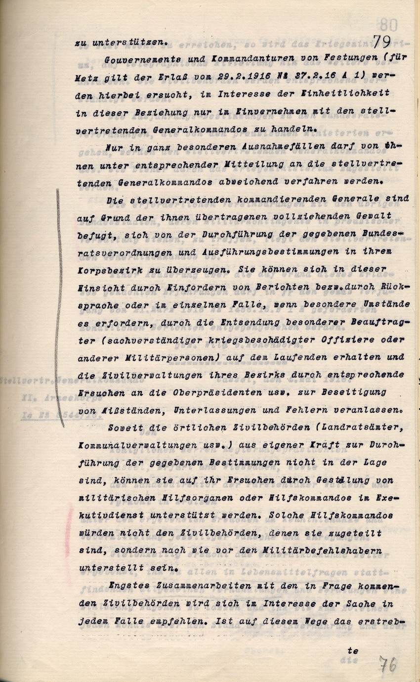Das stellv. Generalkommando des XI. Armeekorps mit dem Erlass Ie N2 8544/16 über die Lebensmittelfrage an die Regierungspräsidenten zu Cassel, Erfurt, Wiesbaden und die Landesdirektoren in Waldeck und Pyrmont, Cassel 4. Mai 1916 + Erlass des Kriegsmineste