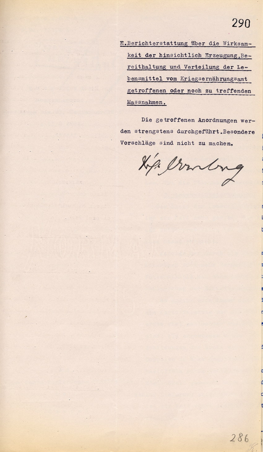 Monatsbericht des Landrates in Fulda an den Regierungspräsidenten zu Cassel, 21. Dezember 1916.