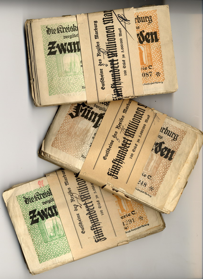 Inflationsgeld der Kreiskommunalkasse Marburg (Bildbeispiele)
