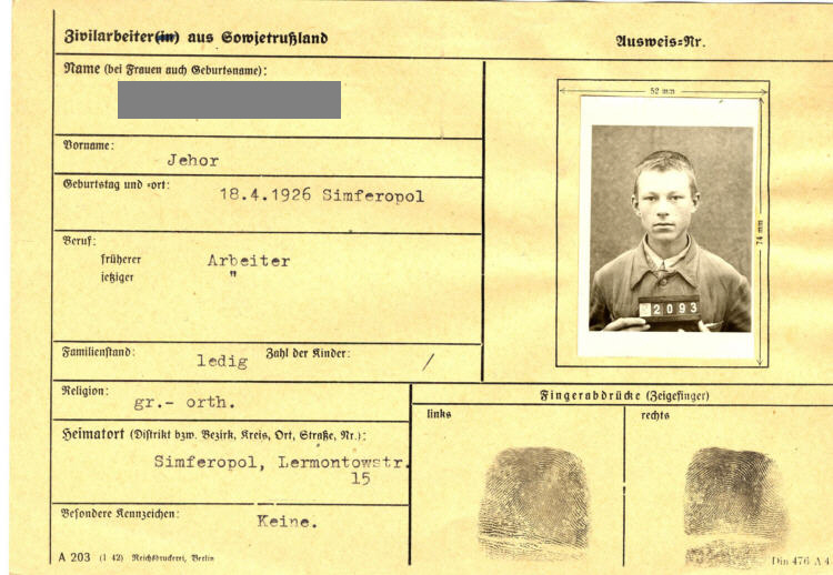Zivilarbeiter aus Sowjetrußland: DAG Allendorf , Kreis Marburg (Lager Allendorfer Höhe)