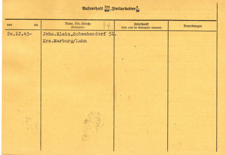 Zivilarbeiterin aus Sowjetrußland: (Lehrerin), Schwabendorf, Kreis Marburg