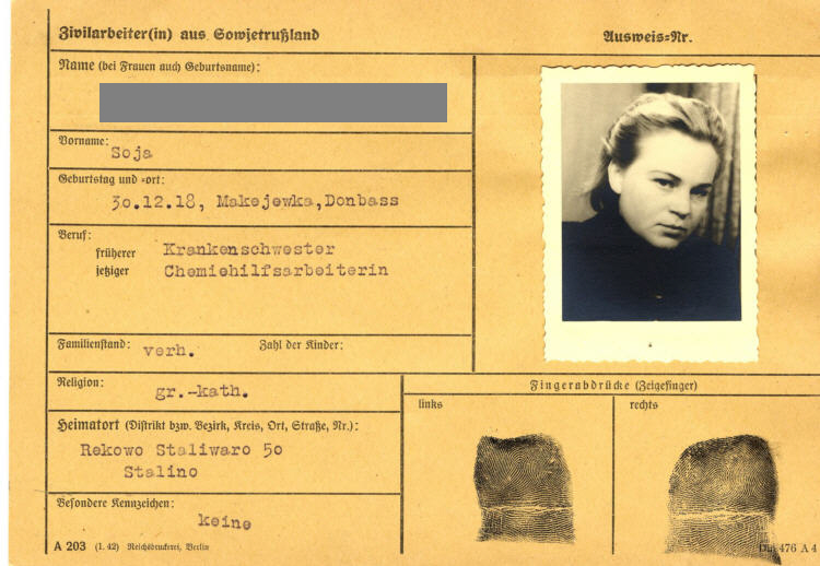 Zivilarbeiterin aus Sowjetrußland: I.G. Farben Behringwerke