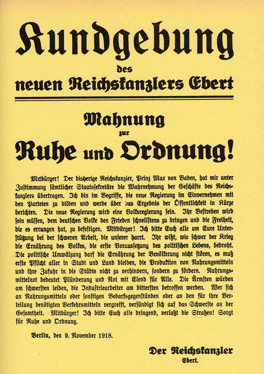 Erlaß der Reichsregierung vom 11.11.1918