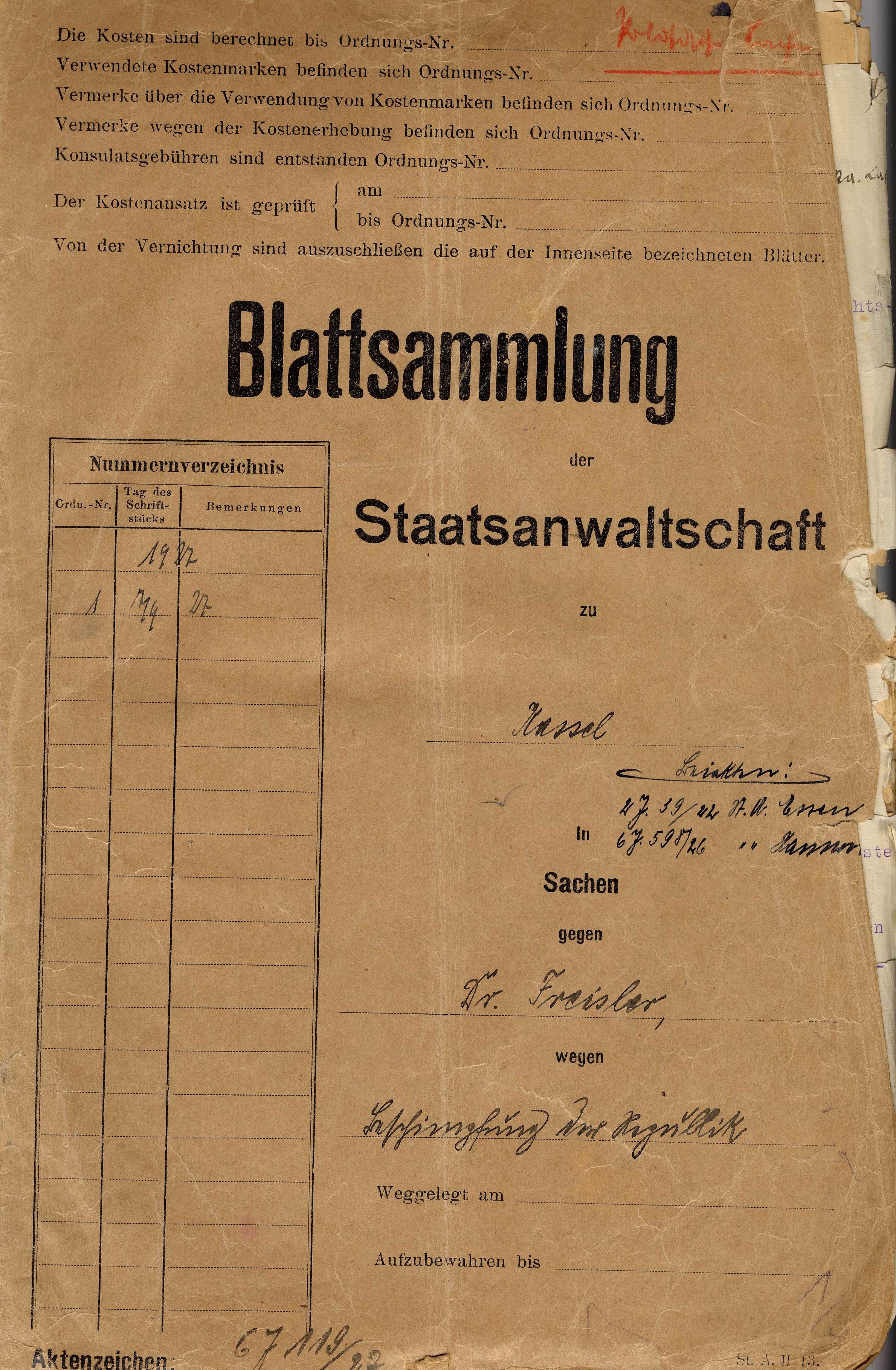 Dr. Roland Freisler, Beschimpfung der republikanischen Staatsform