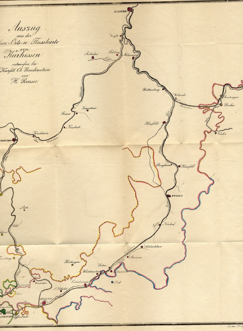 Welche ist die zweckmäßige Direktionslinie für die Eisenbahn zwischen Eisenach und Frankfurt? Ein Beitrag zur Aufklärung der auf die Beantwortung dieser Frage einwirkenden Verhältnisse, Hanau 1842.