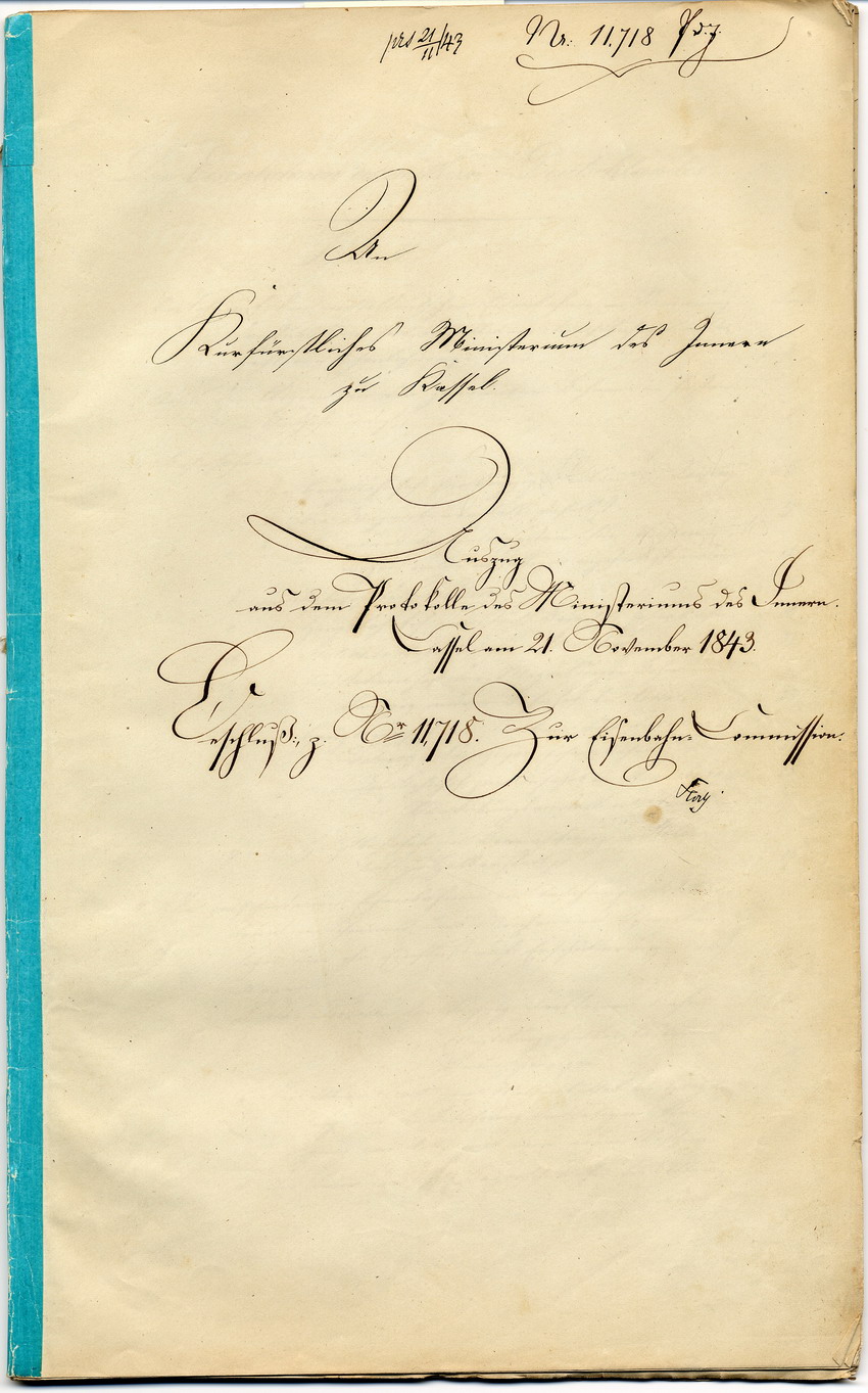 Gleis- und Schienenzeichnungen, Kassel, den 10. November 1843