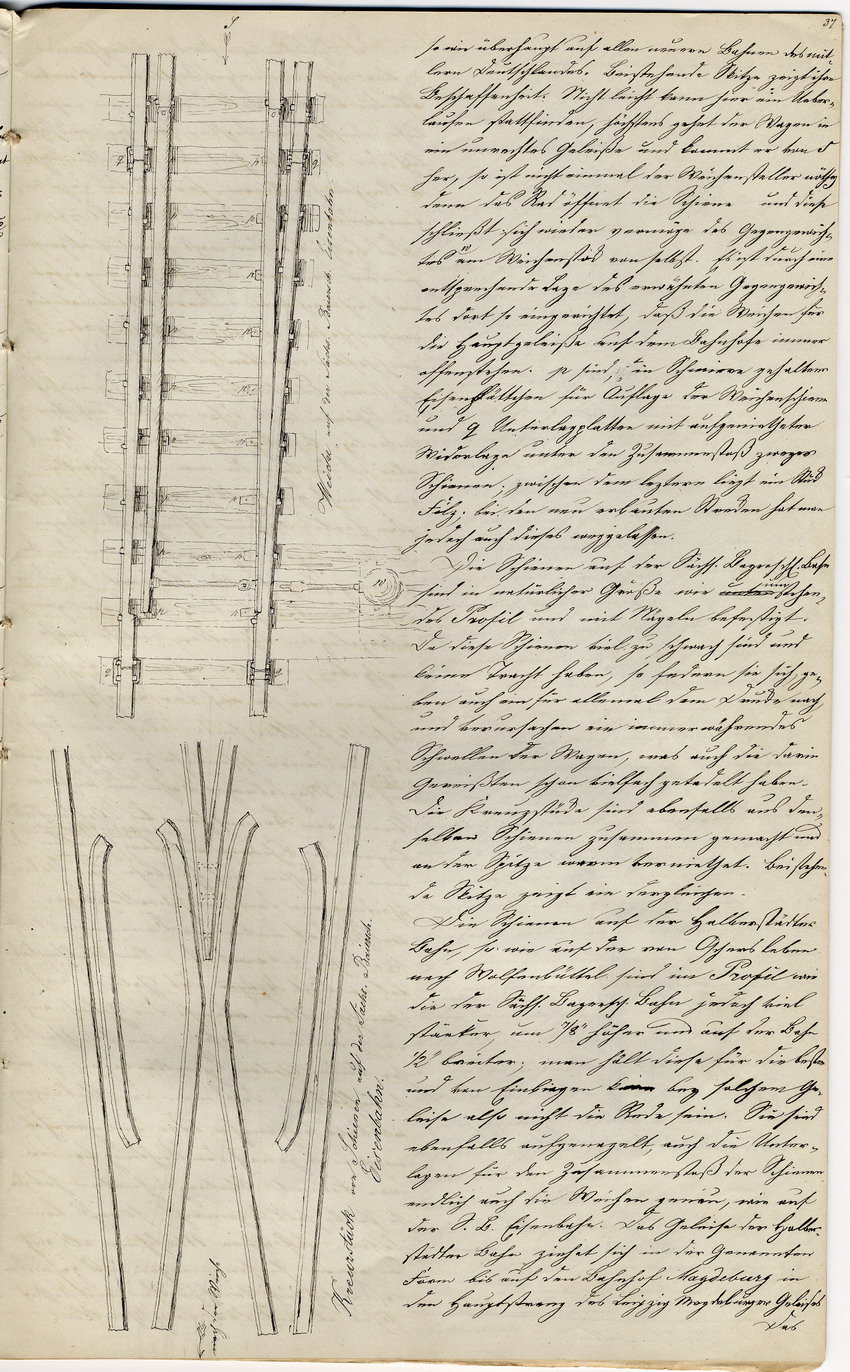 Gleis- und Schienenzeichnungen, Kassel, den 10. November 1843