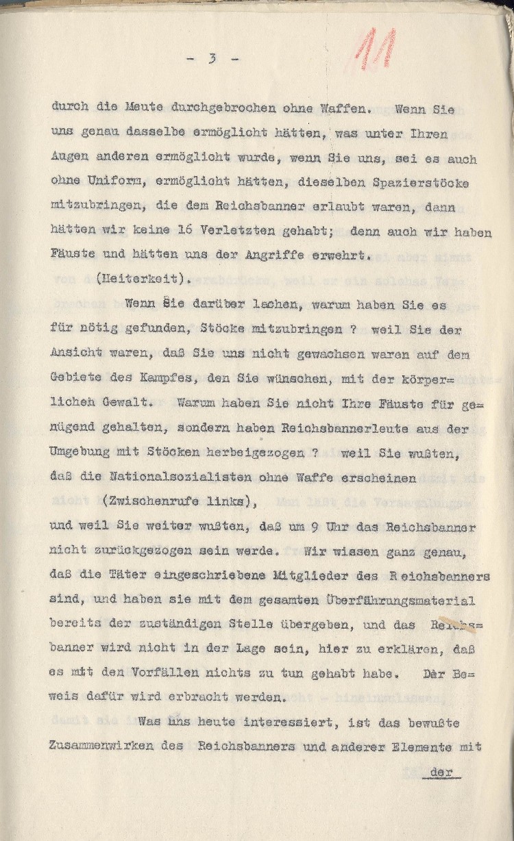 Auszug aus der stenographischen Mitschrift der Stadtverordnetenversammlung Kassel vom 23.06.1930