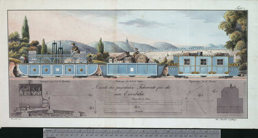 Publikationen und Manuskripte zur technischen Verbesserung der Eisenbahnen: Carl Anton Henschel: Neue Construction der Eisen-Bahnen und Anwendung comprimirter Luft zur Bewegung der Fuhrwerke, Kassel 1833.