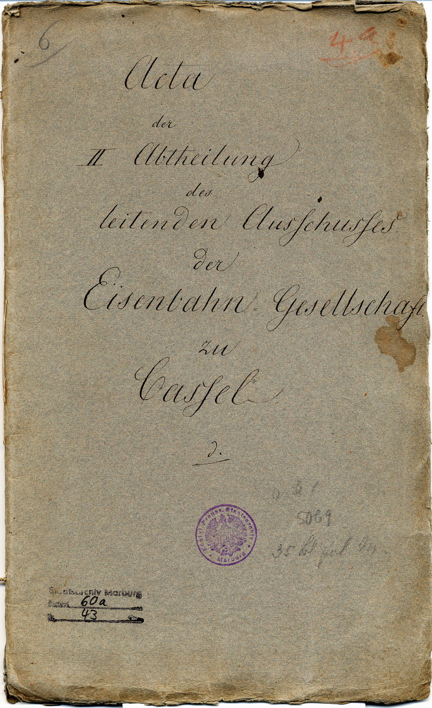 Kostenanschlag des Oberbergrats Carl Anton Henschel für eine Verbesserung der Eisenbahnkonstruktion, 
Kassel, den 29. März 1833.
