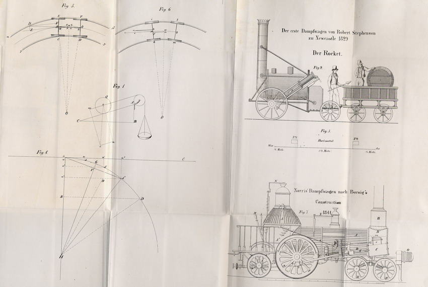 Publikationen und Manuskripte zur technischen Verbesserung der Eisenbahnen: "Praktisches Handbuch der Eisenbahn- und Dampfmaschienen-Kunde vom Kurfürstlich Hessischen Provinzial-Wasserbaumeister Christian Potente", Kassel 1847.