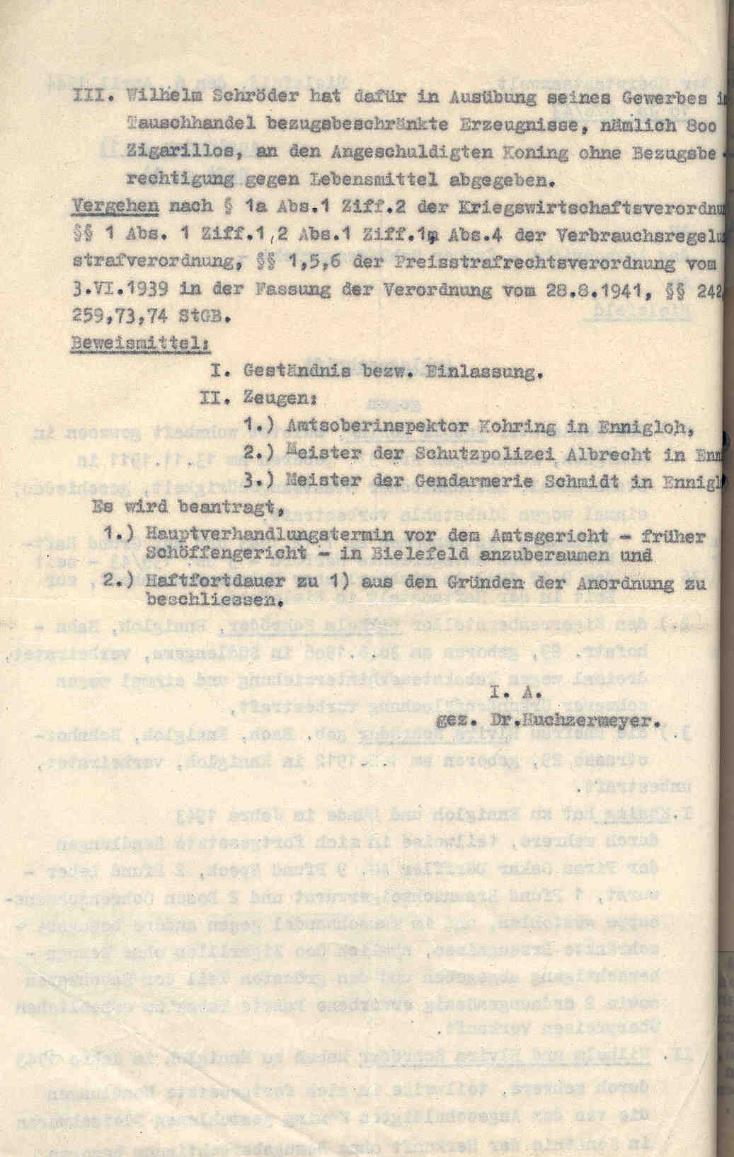 Verschiedenes, enth. v.a.: Obst- und Gemüseversorgung, Diebstahls-Strafverfahren, Herford 1941 bis 1944.