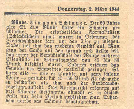 Preisüberwachung, Bekämpfung von Schwarzhandel und -Schlachtungen, Herford 1943 bis 1949.