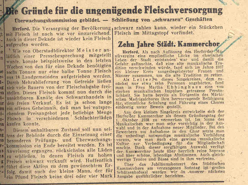 Preisbildung und -überwachung nach der Währungsreform, Herford 1948 bis 1949.