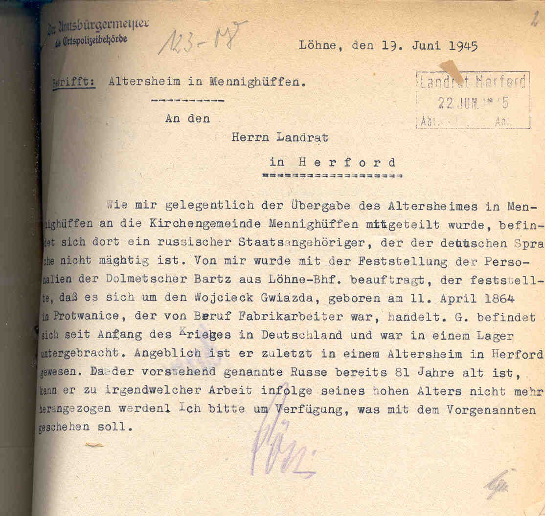 "Polizeiliche Überwachung von Fremdarbeitern und sonstigen Ausländern", 1938 bis 1951.