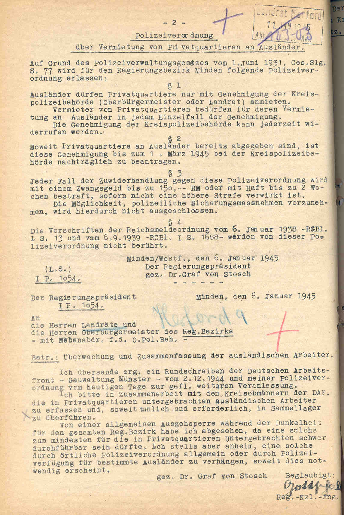 "Fremden-, Paß- und Meldepolizei, u. a. Ermittlungen gegen den Schweizer H. Eggen wegen politischer Äußerungen", 1932 bis 1951.
