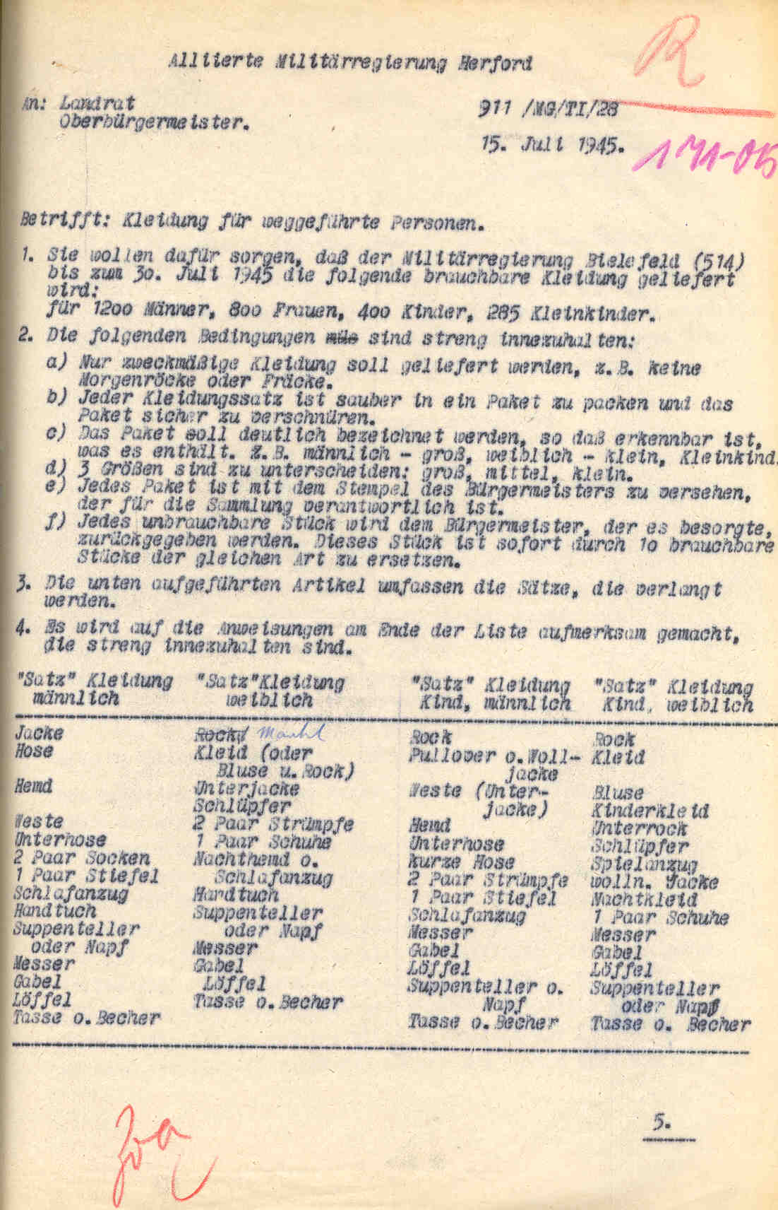 Besatzungsmaßnahmen, Requisitionen, 1945 bis 1953.