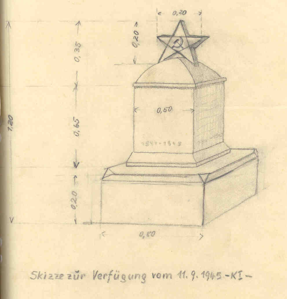 Berichte über die Errichtung Gräber russischer Staatsangehöriger und eines sowjetischen Ehrendenkmals auf Friedhöfen des Kreises Herford, Herford und Löhne im September und Oktober 1945.