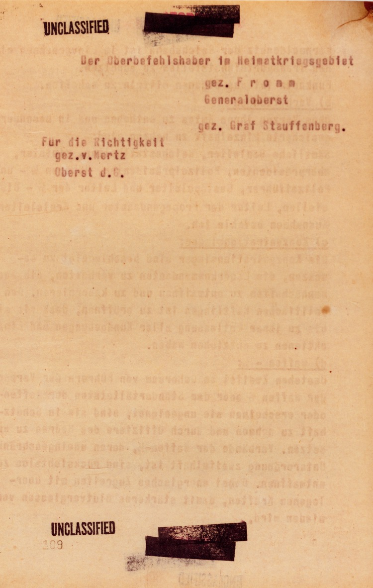 20. Juli 1944: Übertragung der vollziehenden Gewalt: Anlage 3 Nachrichtenanlagen, Konzentrationslager, Waffen- SS