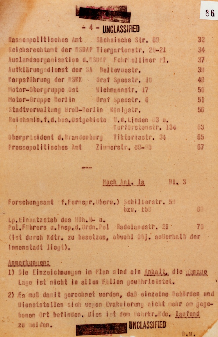 20. Juli 1944 Anlage 5: Wichtigste Behörden von SS, Staat und Partei - Vordringlich zu besetzen