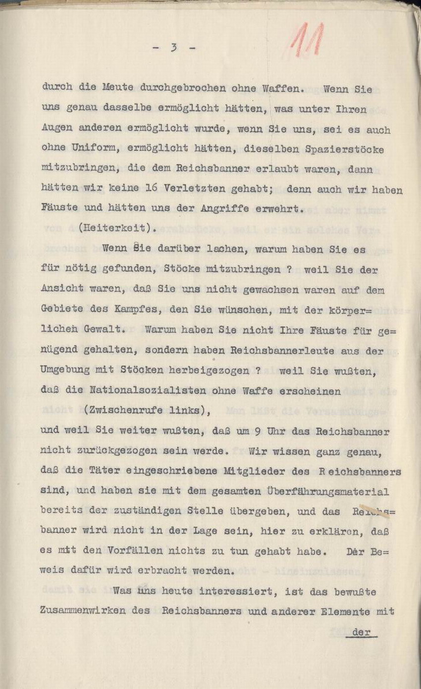 Stenographische Niederschrift der Stadtverordnetenvesammlung in Kassel vom 23. Juni 1930.